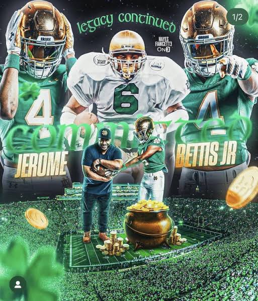 Breaking News: Jerome Bettis Jr has committed to The University of Notre Dame…