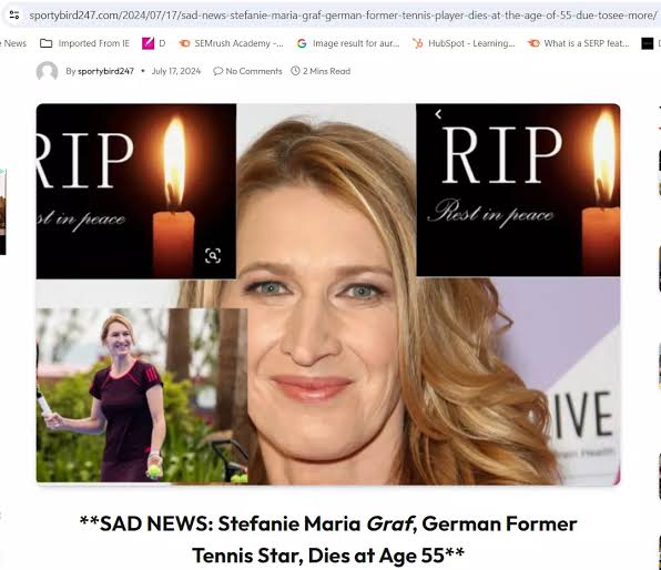 Sad News: Tennis World Mourns the Loss of Iconic Champion Steffi Graf, Dead at 55.