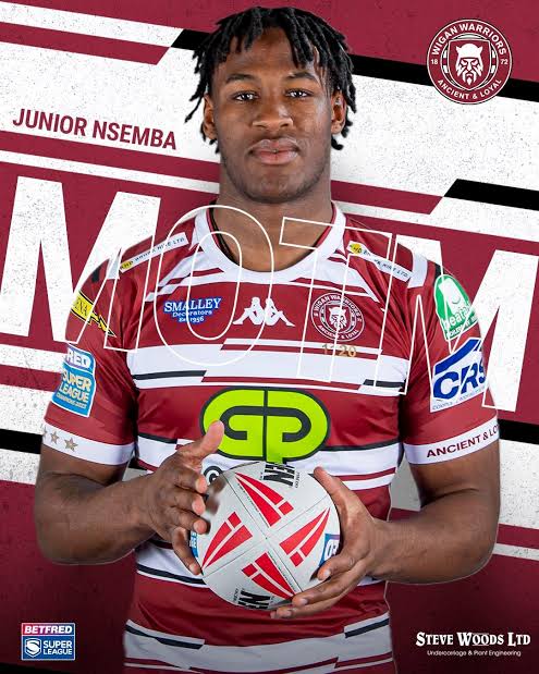 “Junior Nsemba praises Wigan Warriors mentor for helping him achieve success………..