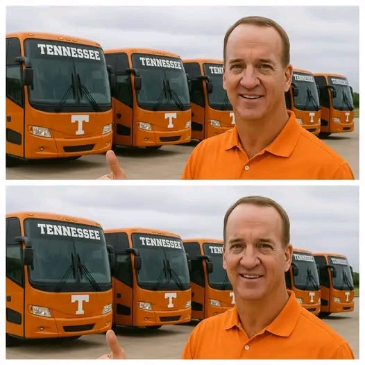 Peyton Manning Electrifies Tennessee Volunteers: Rolls into Neyland Stadium with Five Opulent Buses, Delivering an Unmatched Show of Support for the Team!
