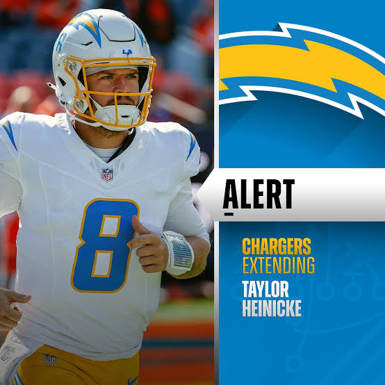 DONE DEAL: QB Taylor Heinicike Re-Signs a 4-year Contract With Los  Angeles chargers club  over the Atlanta Falcons as the new General quarterback… $105 Million and guarantee of………….